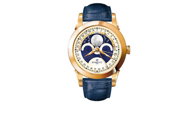 <strong>Perrelet｜ペルレ</strong> ニュービッグ セントラル ルナフェイズ　　自動巻き　18KRGケース　アリゲーターベルト