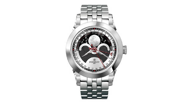 <strong>Perrelet｜ペルレ</strong> ニュービッグ セントラル ルナフェイズ　　自動巻き　SSケース＆ブレス