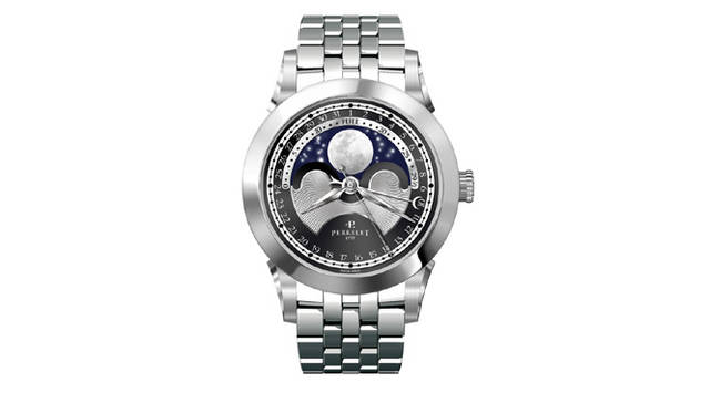 <strong>Perrelet｜ペルレ</strong> ニュービッグ セントラル ルナフェイズ　　自動巻き　SSケース＆ブレス