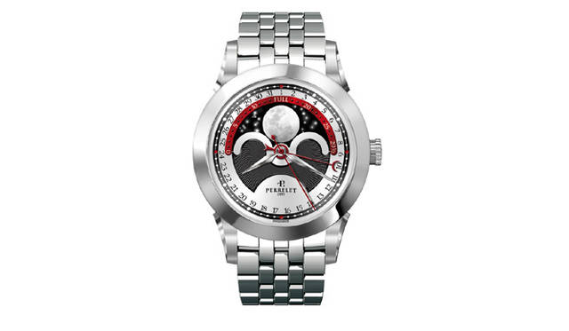 <strong>Perrelet｜ペルレ</strong> ニュービッグ セントラル ルナフェイズ　　自動巻き　SSケース＆ブレス