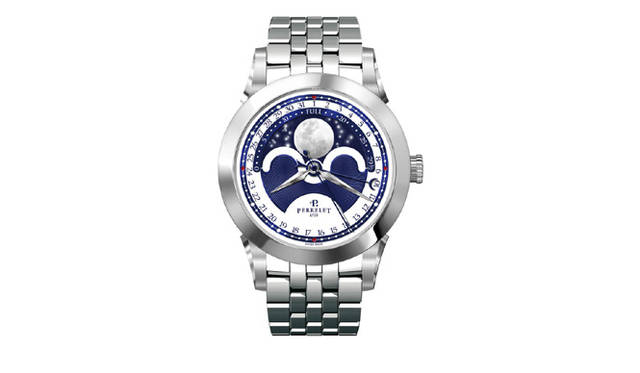 <strong>Perrelet｜ペルレ</strong> ニュービッグ セントラル ルナフェイズ　　自動巻き　SSケース＆ブレス