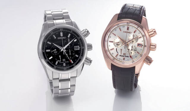   (左）グランドセイコー スプリングドライブ クロノグラフ（SBGC003）　　自動巻きスプリングドライブ　SSケース＆ブレス　　(右）グランドセイコー スプリングドライブ クロノグラフ（SBGC004）　　自動巻きスプリングドライブ　18KPGケース　クロコダイルベルト