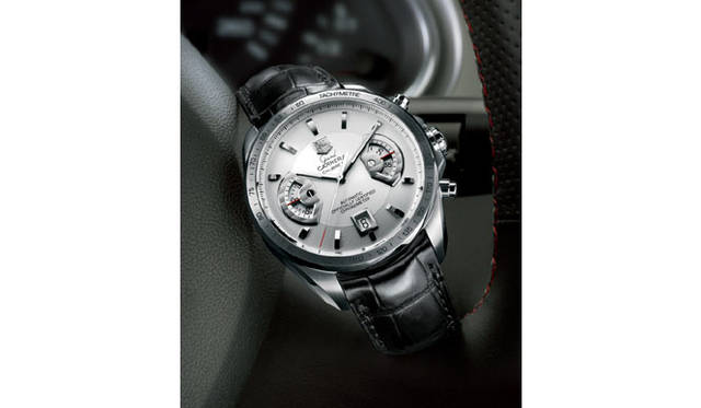 　「グランドカレラ クロノグラフ RS」。スモールセコンドと30分カウンターに、ローテイティング インディケーター システムをダブル搭載する。