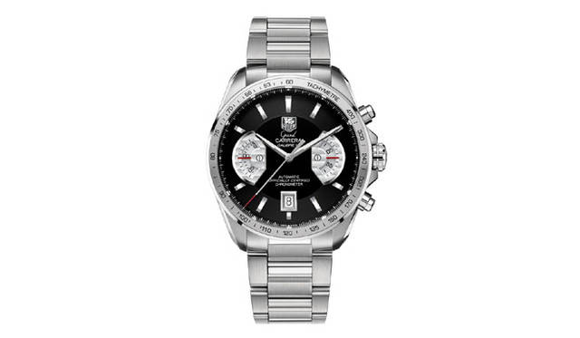 　ローテイティング インディケーター システムを搭載した「グランドカレラ クロノグラフ RS」。扇形のメタルパーツで仕切られた回転表示が、ダッシュボードのタコメーターを想起させる。