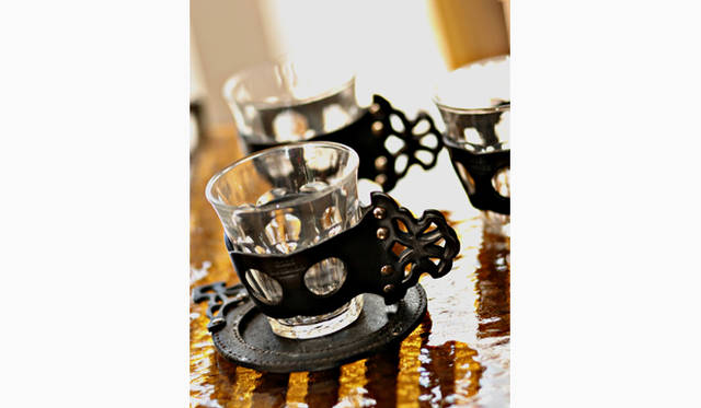 Leather Glass Holder7980円、Leather Coaster7980円