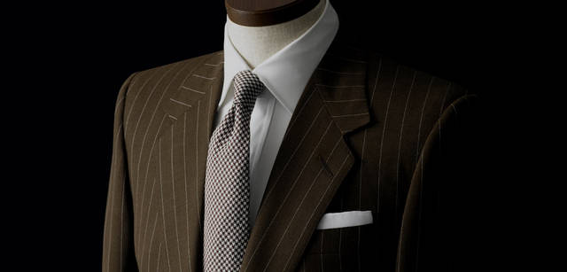 Crockett & Jones navy and brown shoes, ¥105,000.