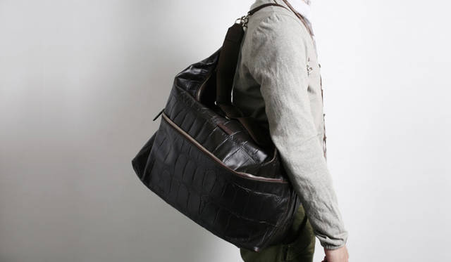 ハンドルを肩にかけた状態