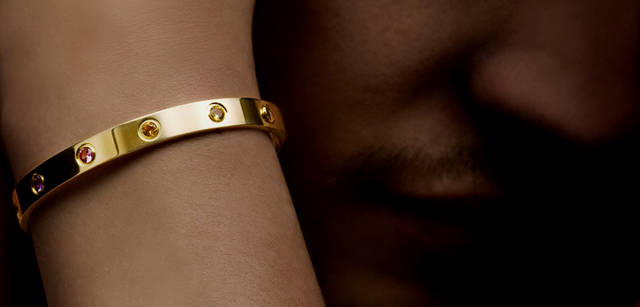 <b>LOVE BRACELET YG COLOR STONE<b>