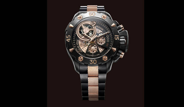 　デファイ エクストリーム トゥールビヨン ゴールド＆チタン　　自動巻き　チタンケース　18KRG&チタンブレス