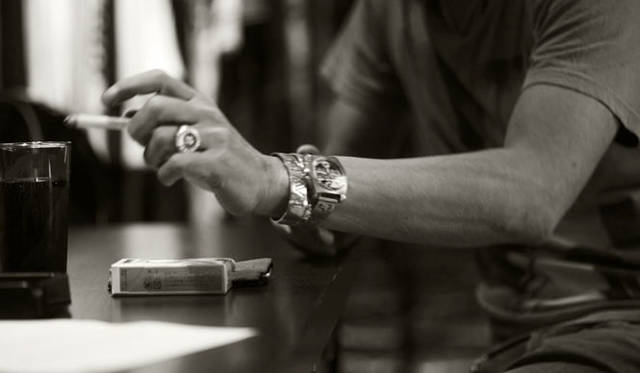 フラワー総柄ダブルカフスタイトシャツ \46,200