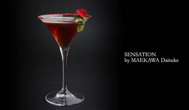 最優秀技術賞　前川大輔さん カクテル名「Sensation（センセーション） ～感動をあなたと共に～」