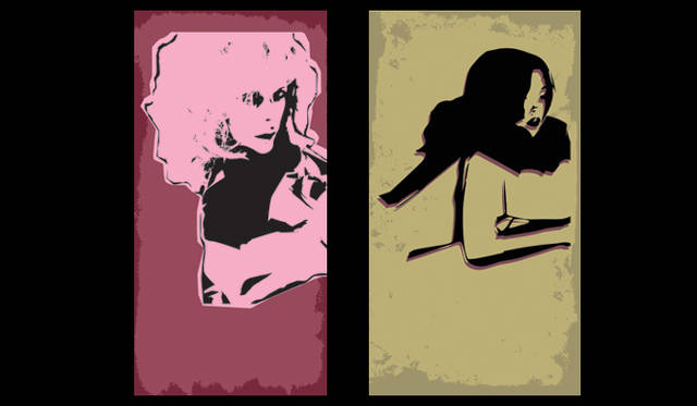 <strong>MIU MIU｜ミュウミュウ</strong>  左から：キム・ベイシンガー（2006春夏）、リンジー・ローハン（2007春夏）