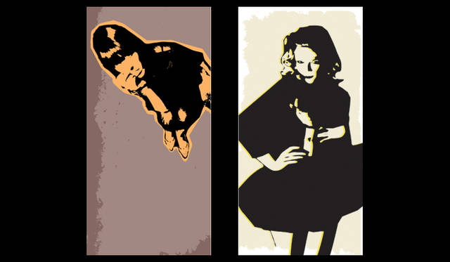 <strong>MIU MIU｜ミュウミュウ</strong>  左から：ルー・ドワイヨン（2005秋冬）、キルスティン・ダンスト（2008春夏）