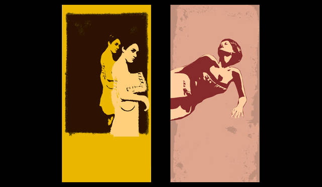 <strong>MIU MIU｜ミュウミュウ</strong>  左から：クロエ・セヴィニー（1996春夏）、レティシア・カスタ（2007秋冬）