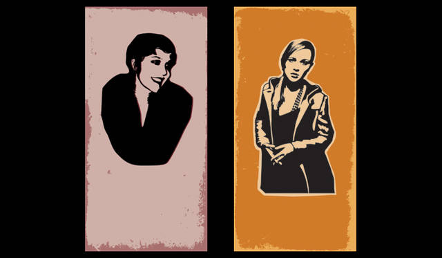 <strong>MIU MIU｜ミュウミュウ</strong>  左から：マギー・ギレンホール（2004秋冬）、エヴァン・レイチェル・ウッド（2005秋冬）