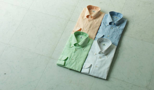 リネンボタンダウンシャツ 各4万6200円