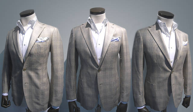 コードレーンコットンジャケット（茶） 14万7000円、シャツ 3万7800円、チーフ 1万290円