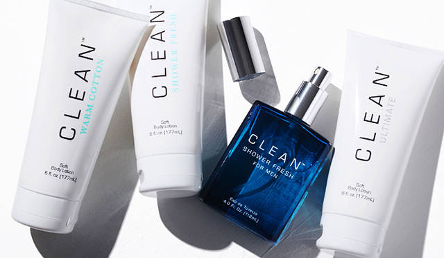 爽やかさと清らかさ、そしてほんのり漂う甘さをもった、シャワーを浴びた直後のようなマスキュリンな香り。「クリーン シャワーフレッシュ フォーメン オーデトワレ スプレー」1万395円、「クリーン ソフトボディローション(ウォームコットン・シャワーフレッシュ・アルティメイトの香り)」各4200円(クリーン／わかば｜03-5688-1025