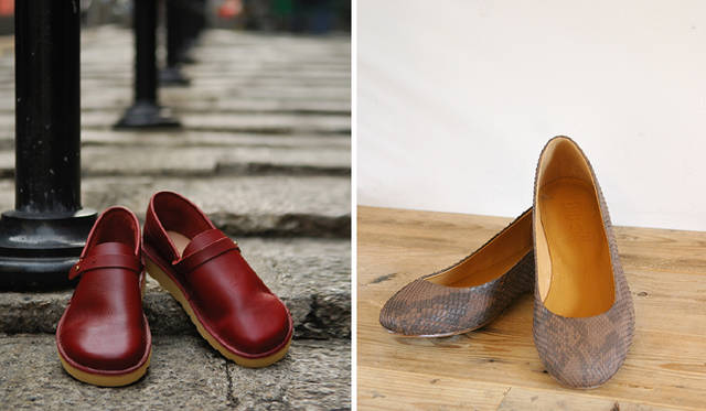リアンカ セントラル｜lianca CENTRAL　左：「レザーシューズ」1万9950円、右：「パイソンシューズ」2万8665円