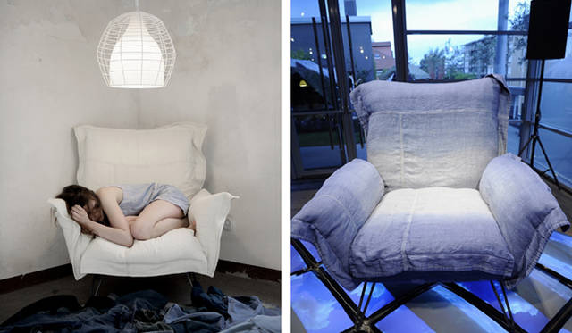 DIESELホームコレクション「Successful Living from Diesel」　左／poltrona、右／Installation（nebula armchair）