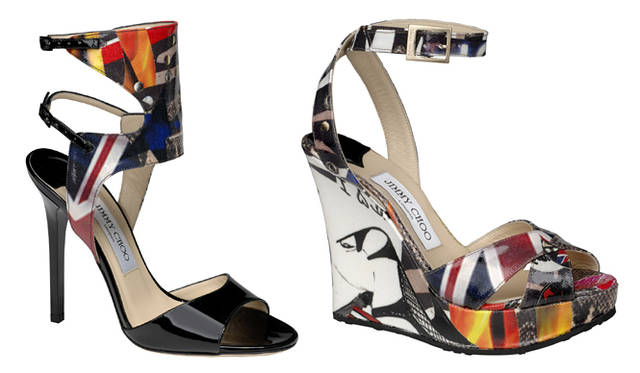 JIMMY CHOO（ジミー チュウ） 「プロジェクトPEP」コレクション　左／11.5cmヒールサンダル　13万3350円　右／ウェッジサンダル　6万1950円