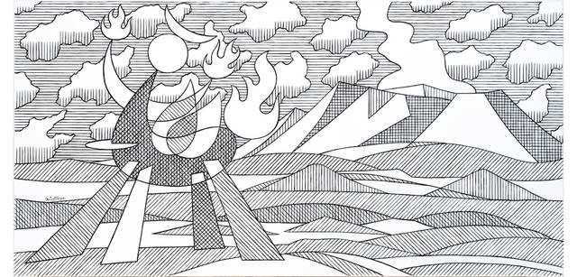 <b>BEAT BEAST ASO</b> Acrylic on canvas 500×1000mm 18.06.2009 Mic*Itaya