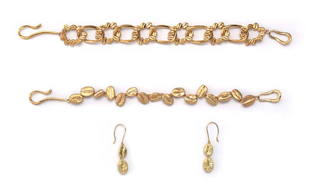 「HABANES HABANERA（ハバネス ハバネラ）」 上からブレスレット（SV）3万2000円・（SV-K18メッキ）3万5000円、中／ブレスレット（SV）2万9000円・（SV-K18メッキ）3万2000円、下／ピアス(K18) 8万2000円・(SV) 1万2000円・（SV-K18メッキ）1万3000円