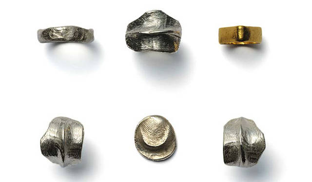 「HABANES HABANERA（ハバネス ハバネラ）」 上段左から／リング5万3000円～、上中／リング（ウィメンズ）3万2000円、リング（メンズ）3万3000円、上右／サンプル、下段右左／ピアス2万3250円・イヤリング2万6500円、下段中／ペンダントトップ2万8000円