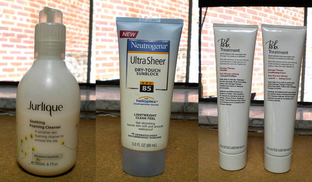 ジュディス・ベダード “favorite products”　Jurlique – Soothing Farming Cleanser、Neutrogina – Ultra Sheer Dry-Touch Sunblock SPF 85、Bumble&Bumble – Treatment Cleanser and Conditioning Cream