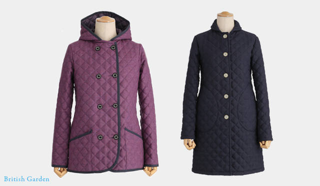 左から：<br><b>LUTON｜ルトン</b> 3万9900円　パープル/グレープ（トゥモローランド）　Material /ウールツイード(キルティング)　Color /ブラウン/ピンク、ベージュ/ライトベージュ、ライトグレー/ネイビー、ライトグレー/ライトベージュ、ネイビー/ピンク、ベージュ/ライトブラウン 他<br><b>RUM｜ラム</b> 5万2500円　ネイビー/ピンク（伊勢丹新宿店 プライムガーデン)　Material /ウールツイード(キルティング)　Color /ブラウン/ピンク、ネイビー/ネイビー、ライトグレー/ライトベージュ、ライトグレー/ネイビー、ダークグレー/ブラウン、ベージュ/ライトブラウン 他