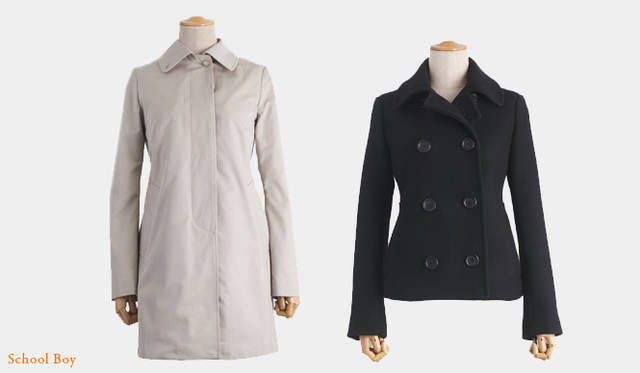 左から：<br><b>BUNBULY｜バンバリー</b> 4万5150円　オフホワイト（ドレステリア 神南本店）　Material /コットンギャバ　Color /ベージュ、ブラック、ブラック<br><b>MILTON｜ミルトン</b> 5万7750円　ブラック（伊勢丹新宿店 ヤングスポーツウェア）　Material /ウールメルトン　Color /グレー、ネイビー