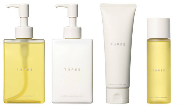 THREE｜ジェントル クレンジング オイル（エンリッチング）、ジェントル クレンジング ミルク、ジェントル ピュリファイング フォーム、ジェントル メイクアップ リムーバー