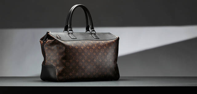 <b>Louis Vuitton Monogram Macassar｜ルイ・ヴィトン モノグラム・マカサー ライン</b>　バッグ上面のフラップ下に、本体から裁ちだしたサイド部分のベルトを中央で留める機構がついたボックス型のボストンバッグ。取り外し可能なショルダーストラップ付き。“ネオ・グリニッジ” 25万3050円