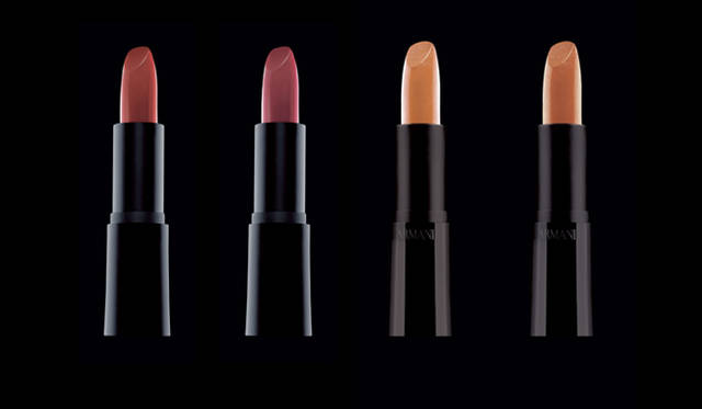 ジョルジオ アルマーニ コスメティックス <b>シアー リップスティック</b> 3885円 #30 ピンク グレープフルーツ（限定色）<br><b>シャイン リップスティック</b> 3885円 #50 アンティーク ローズ（限定色）<br><b>アルマーニシルク</b> 各3885円 #83 ペールゴールド（限定色）、#85 ピンクゴールド（限定色）