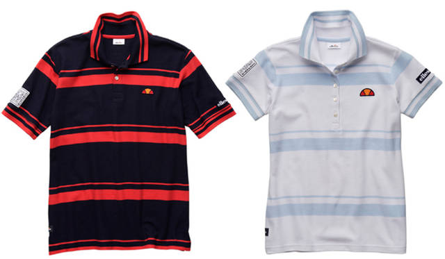 エレッセ50thアニバーサリー ヴィンテージコレクション ポロシャツ　左／メンズ9975円、右／レディス9975円