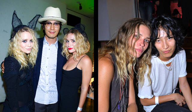 OPENING CEREMONY｜オープニング・セレモニー　<br>左から、　アシュレー・オルセン、　玉山鉄二、　メアリー・ケイト・オルセン　エレン・ワッソン、　アレキサンダー・ワン　オープニングパーティー＠LIQUIDROOMにて