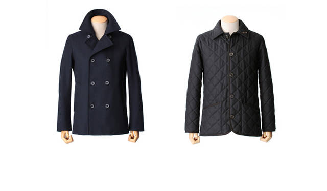 　左から：MAYFIELD｜メイフィールド（ヘリンボーンウール） 9万3450円【ビームスエクスクルーシヴ】／ビームス銀座（Tel. 03-3567-2224）、WAVERLY｜ウェーヴァリー（カシミア混ウール） 6万3000円／エリオポール代官山メンズ（Tel. 03-3464-6480）