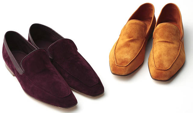 JOHN LOBB｜ルームシューズ オーベルジーン（ロイヤルパープル）、チェストナッツ（ゴールド）