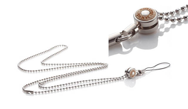 JAM HOME MADE & ready made for more trees│ネックストラップ（NECKSTRAP）<br>ネックストラップとしての使用はもちろん、ロングサイズのボールチェーンをコネクター部分で取り外し、接続することでストラップとしてもアレンジ可能。長さが調整できるボールチェーンにはステンレスを、チェーンとストラップを結ぶパーツには間伐材を使用。パッケージにもmore treesの森の間伐材が使われている