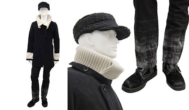 伊勢丹新宿店メンズ館2F 「MEDICOM TOY / OriginalFake / ADAMITE / FABRICK Protégé」<br>ロングコート7万4800円、Tシャツ9800円、スリムパンツ3万7800円、キャスケット1万5750円（すべてADAMITE／キャスケットのみ9月26日発売予定、ほか発売中）