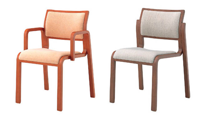 Arflex｜アルフレックス <b> NU（ニュー）</b>1979年発売<br>左／アームチェア（W520×D562×H777×SH450×AH620mm）6万7200円、右／アームレスチェア（W520×D562×H777×SH450mm）6万4050円