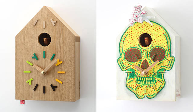 ISETAN LIVING × more trees 「鳩時計コレクション」│左／大日本タイポ組合、右／田名網敬一（アートピース 限定1個）