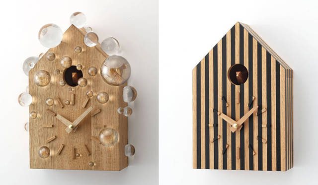 ISETAN LIVING × more trees 「鳩時計コレクション」│左／名和晃平、右／東恩納裕一（アートピース 限定1個）