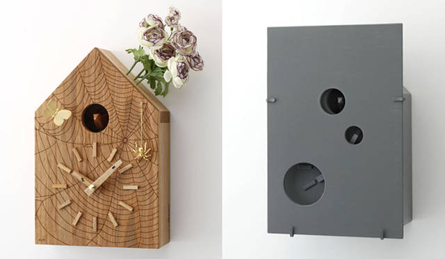 ISETAN LIVING × more trees 「鳩時計コレクション」│左／e.m.、右／猿山 修／guillemets layout studio（クリエイションタイプ限定30個）