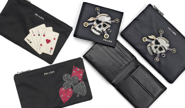 <b>PRADA｜プラダ</b><br />ポーチ 各3万1500円 ／ ドクロ財布　4万950円