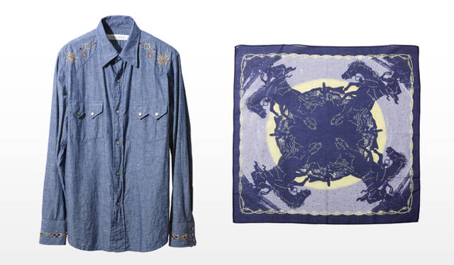 祐真朋樹｜CRYSTALLIZED™-Swarovski Elements</br>Inpaichthys Kerri｜DENIM CHAMBRAY WESTERN SHIRT 、MIDNIGHT COWBOY BANDANA