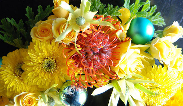 和気雅美│寒い冬に見た人の心があたたかくなる暖色系カラーを使った、イエローのカラーリース