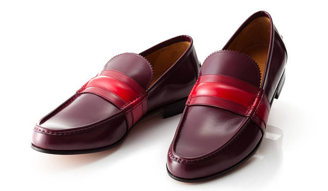 <b>GUCCI｜グッチ</b>　レザーウェブモカシンシューズ（レッド） 7万6650円