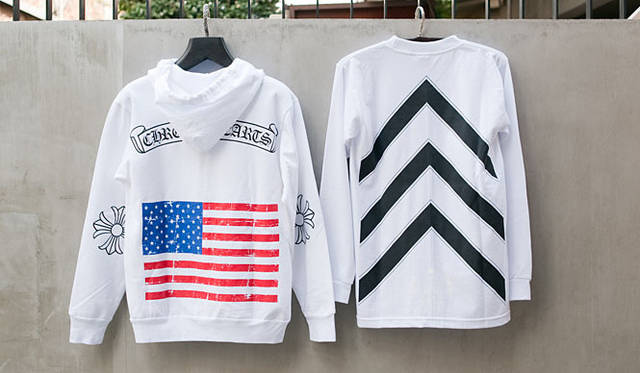 <b>CHROME HEARTS｜クロムハーツ</b>　アメリカンフラッグフーデッド 4万9350円、ロングスリーブTシャツ（キッズ、ウィメンズもあり） 1万2600円