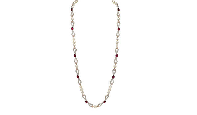 ヴァン クリーフ＆アーペル｜Van Cleef&Arpels|ハイジュエリーコレクション「Les Audacieuses（レ オダシューズ）」　ツァリーナ ロングネックレス[ルベライト×パール×ピンクオパール×ダイヤモンド]（参考商品）1848万円（税込予価）